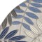 Homeroots 8 ft. Round Gray & Blue Leaves Indoor & Outdoor Area Rug 384876 - alternate 9